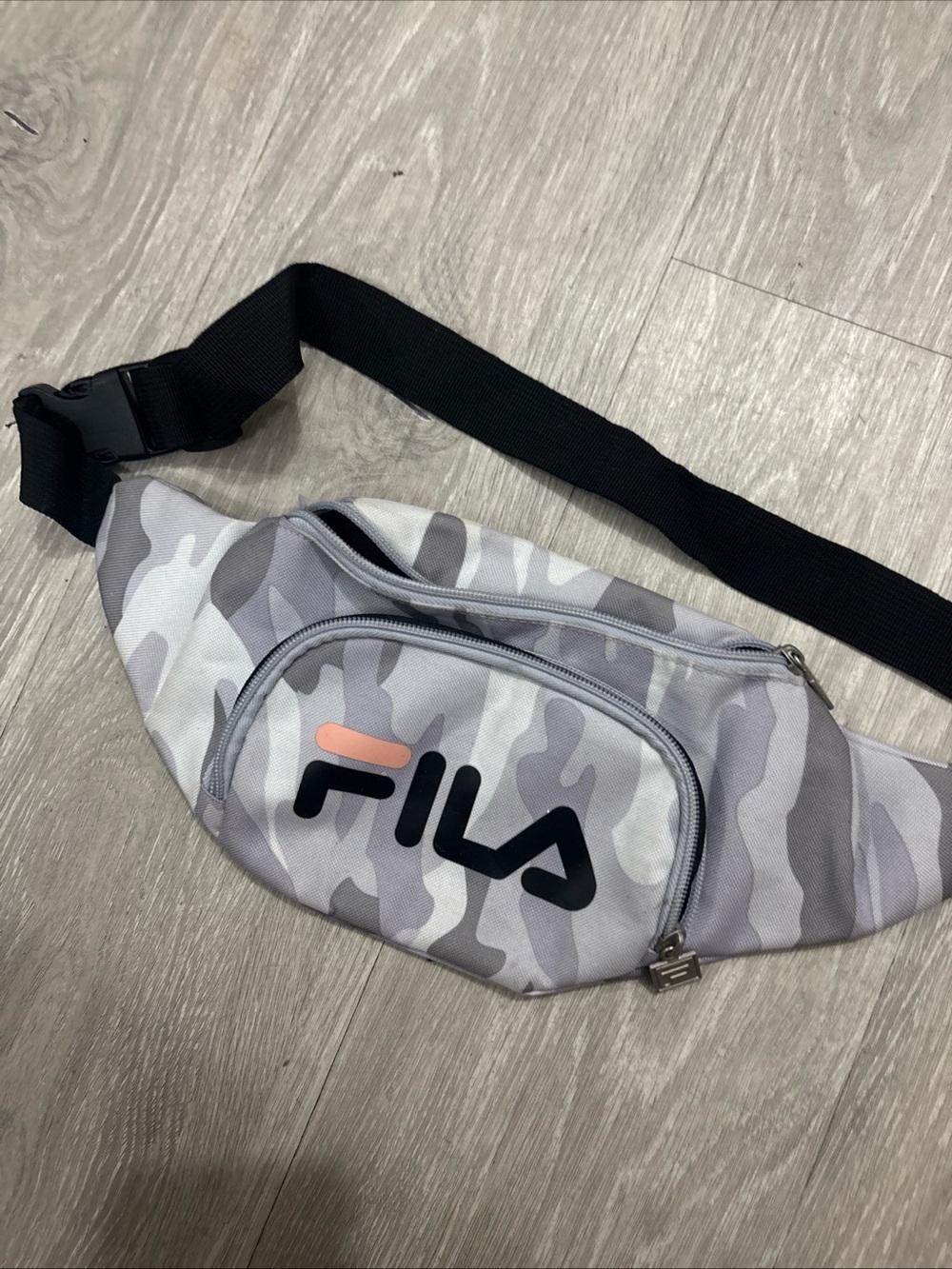 Fila Grey Camo Belt Bag with Black Strap